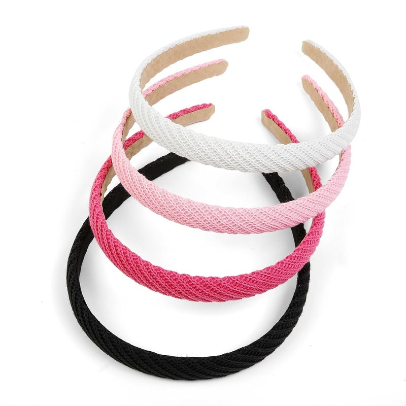 AIBFRID Headbands for Women Non Slip Thin Knitted Hairbands Trendy Headband for Women's Hair Cute Solid Colors Fashion Hair Accessories 4 PCS - Image 2